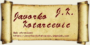 Javorko Kotarčević vizit kartica